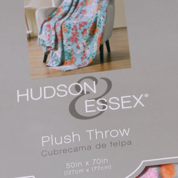 Hudson & Essex Plush Throw Spring Floral Ultra Soft Size 50 in X 70 in NEW - Picture 15 of 16
